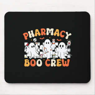 Retro Pharmacy Boo Crew Ghost Pharmacist Tech Hall Mouse Mat