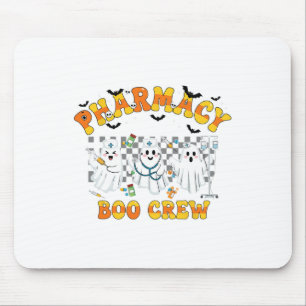 Retro Pharmacy Boo Crew Ghost Technician Halloween Mouse Mat