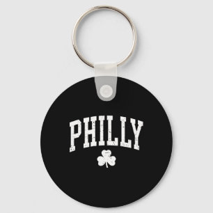 Retro Philly Philadelphia St Patricks Day Clover B Key Ring