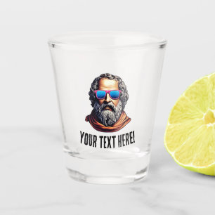 Retro Philosopher Bust - Custom Text Shot Glass