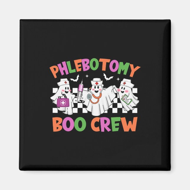 Retro Phlebotomy Boo Crew Phlebotomist Halloween C Magnet (Front)