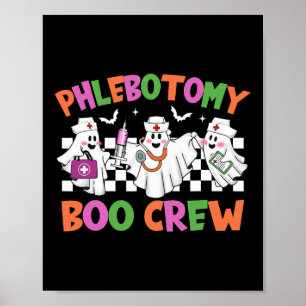 Retro Phlebotomy Boo Crew Phlebotomist Halloween C Poster