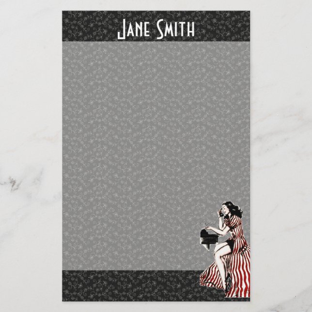 Retro Phone Caller Stationery (Front)