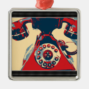 Retro Phone Metal Tree Decoration