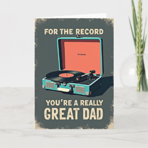Retro Phonograph Fathers Day Card