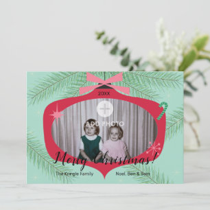 Retro Photo Christmas Card  5x7
