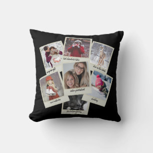 Retro photo collage cushion