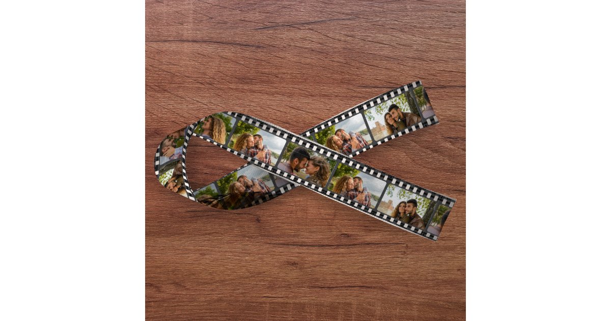 Collage Using Ribbon Retro Photo Collage Film Strip Satin Ribbon | Zazzle