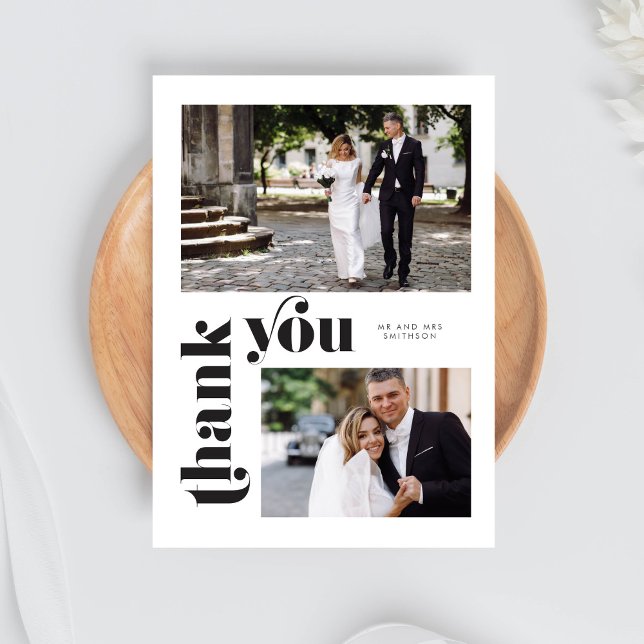 Retro Photo Wedding Thank You Card (Creator Uploaded)