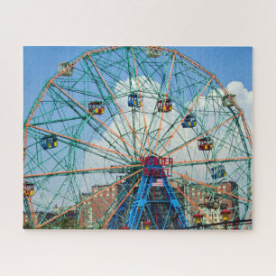 Retro Photograph of the Coney Island Ferris Wheel Jigsaw Puzzle