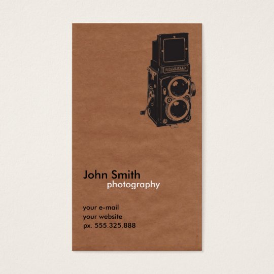 retro photographer vintage business card