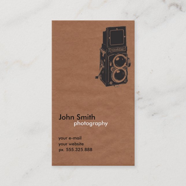 retro photographer vintage business card (Front)