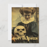 Retro Photography Halloween cute bad witch girl