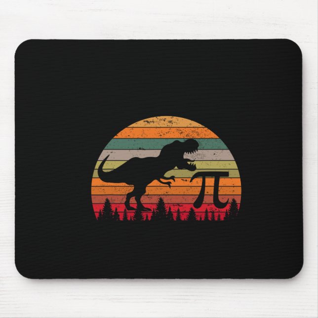 Retro Pi Day 3.14 Dinosaur Funny Pi Day Math Toddl Mouse Mat (Front)