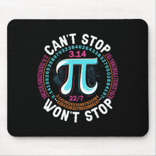 Retro Pi Day Mathematical Can't Stop Wont Stop Pi Mouse Mat