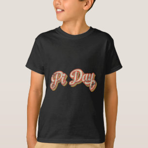 Retro Pi Day Text Gift Vintage Math Teacher Studen T-Shirt