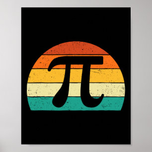 Retro Pi Symbol - Math Lover Science Pi Day Poster