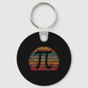 Retro Pi Symbol Sunset Gift Math Equations Geek Pi Key Ring