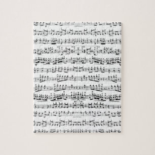 Retro Piano Sheet Music Notes Pattern Jigsaw Puzzle