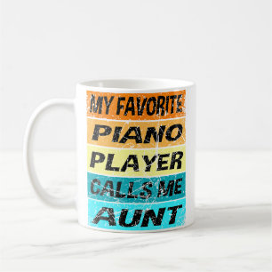 Retro Piano Shirt My Favourite Calls Me Aunt Piano Coffee Mug