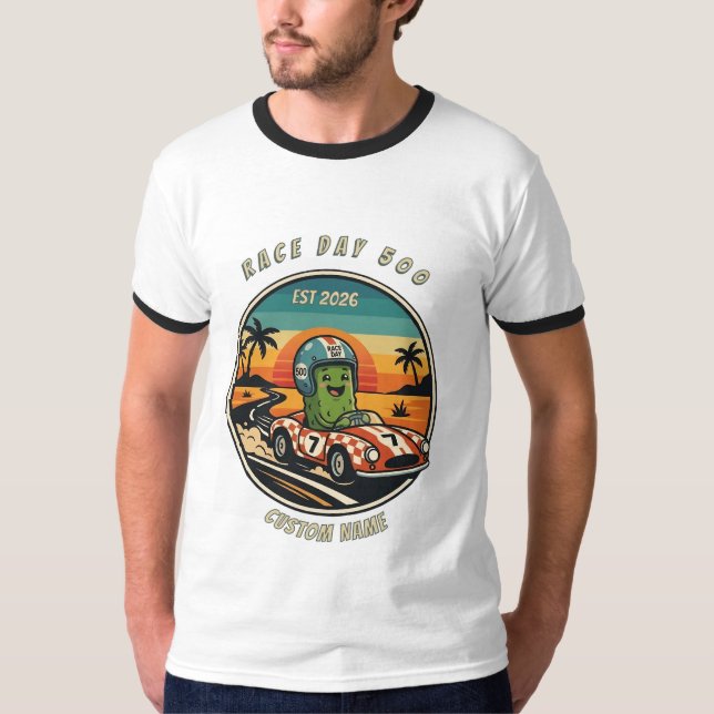 Retro Pickle Indy Racing Tee - Funny Race Day Gift (Front)