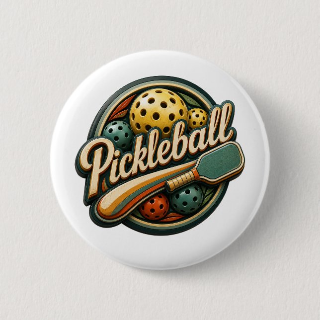 Retro Pickleball button vintage gift (Front)