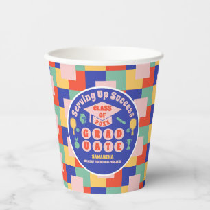 Retro Pickleball Graduation Party Paper Cups