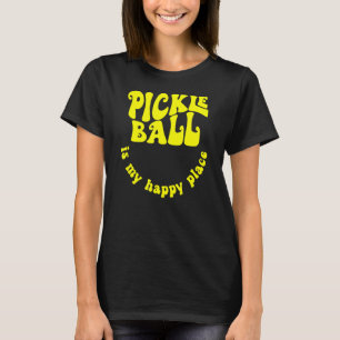 Retro Pickleball Is My Happy Place Pickleball Play T-Shirt