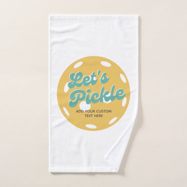 Retro Pickleball Let's Pickle Personalised Sweat Hand Towel (Hand Towel)
