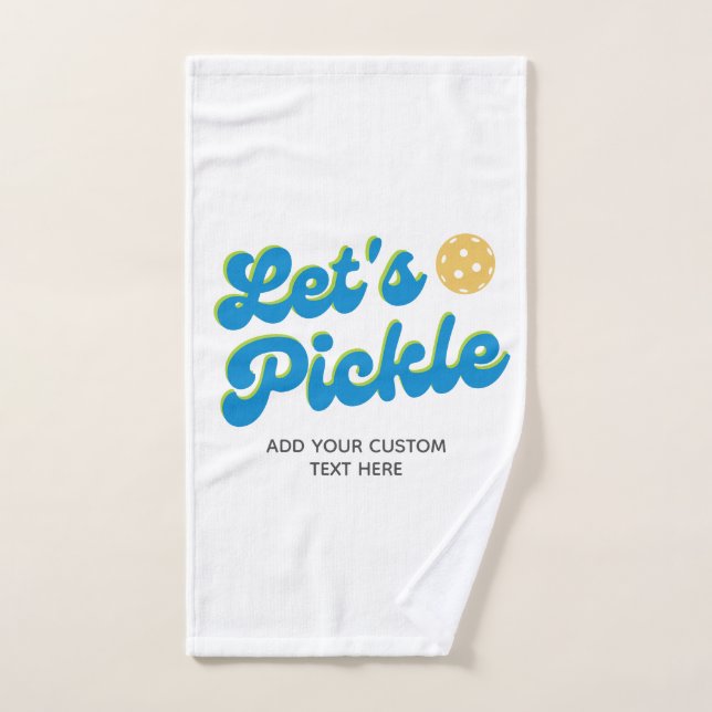 Retro Pickleball Let's Pickle Personalised Sweat Hand Towel (Hand Towel)