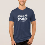 Retro Pickleball Lets Pickle Personalised Text  Tri-Blend Shirt<br><div class="desc">Super cool Pickleball T-shirts featuring a white pickleball,  "Let's Pickle" in a fun retro font and your custom text.  Add a name,  pickleball club name,  funny saying,  etc. Makes the perfect addition to any pickleball party,  tournament or event - get matching T-shirts for your tournament partner.</div>