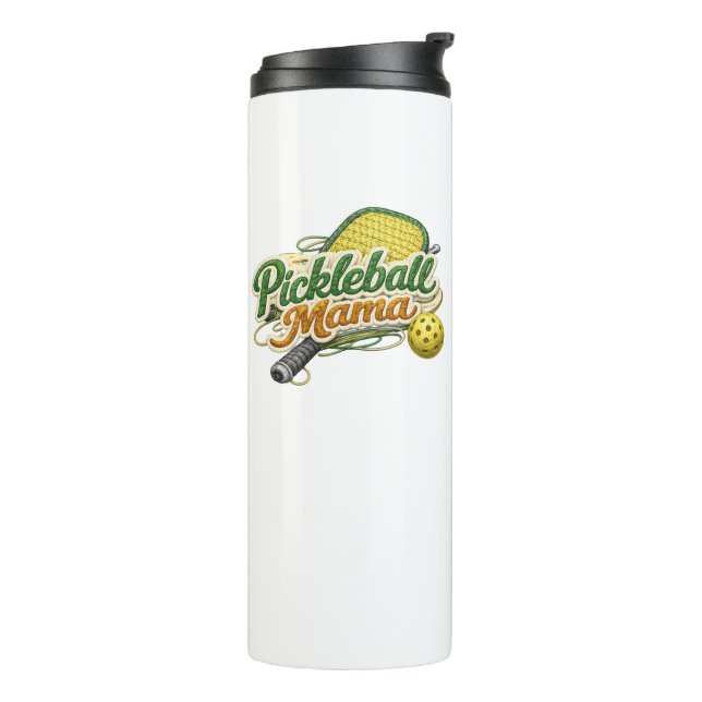 Retro Pickleball Mama Mother's Day  Thermal Tumbler (Rotated Left)