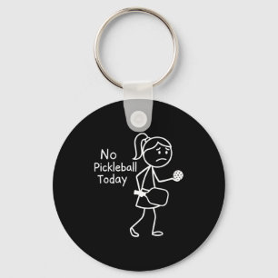 Retro pickleball pickleball sport sad figure girls key ring