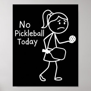 Retro pickleball pickleball sport sad figure girls poster