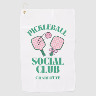 Retro Pickleball Social Club Birthday Golf Towel