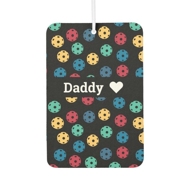 😍 Retro Pickleballs / black  Car Air Freshener (Front)