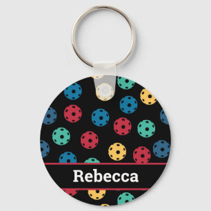 😍 Retro Pickleballs / black  Key Ring