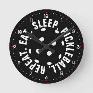 😍 Retro Pickleballs / black with numbers Round C Round Clock