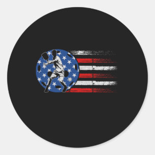 Retro Picklell Player Usa Flag Indepedence Day 4th Classic Round Sticker