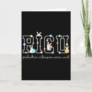 Retro Picu Nurse Floral Bunny Easter Paediatrics I Card