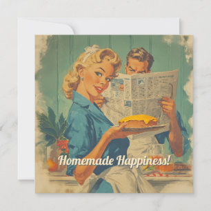 Retro Pie and Paper Charm Invitation