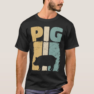 Retro Pig Lover, Cute Farmer, Farming For Men Wome T-Shirt