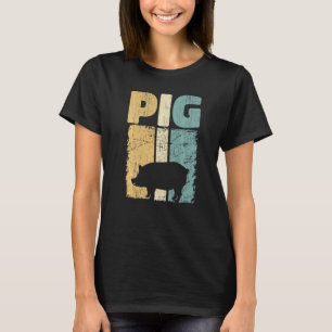 Retro Pig Lover, Cute Farmer, Farming For Men Wome T-Shirt