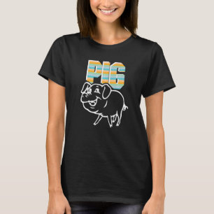 Retro Pig Lover, Cute Farmer, Farming For Men Wome T-Shirt
