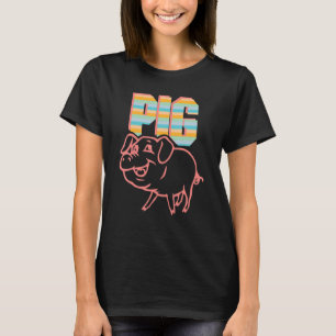 Retro Pig Lover, Cute Farmer, Farming For Men Wome T-Shirt