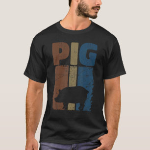 Retro Pig Lover, Cute Farmer, Farming For Men Wome T-Shirt