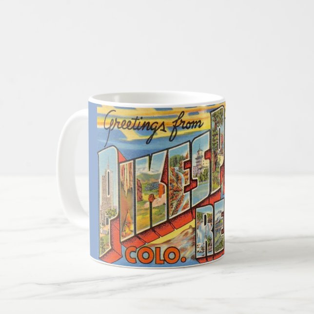 Retro Pikes Peak Colorado Mug (Front Left)