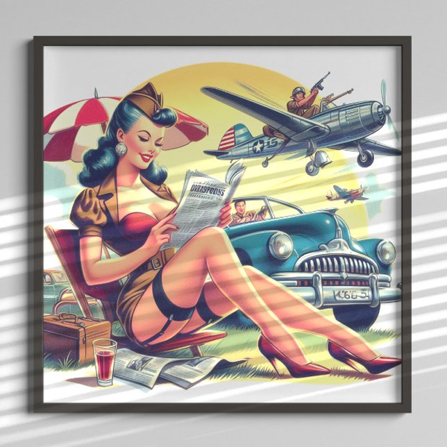 Retro Pilot Pin-up Poster (Creator Uploaded)