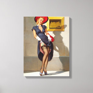 Retro Pin-Up Girl Canvas Print