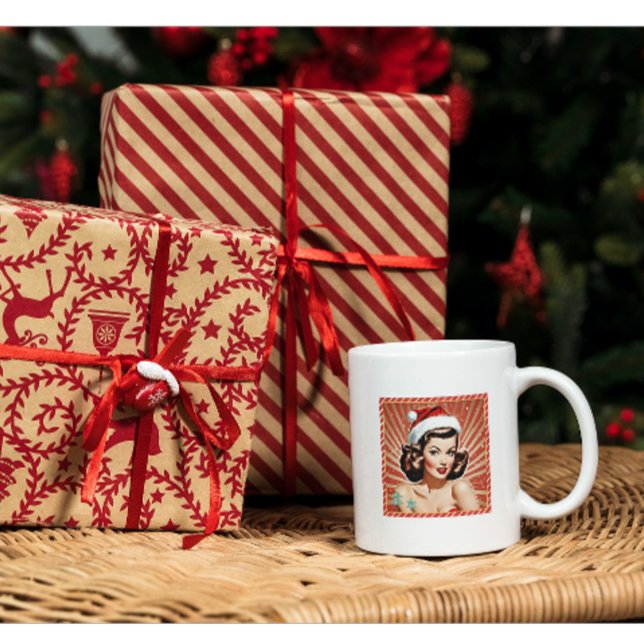 Retro Pin Up Girl Christmas Coffee Mug (Creator Uploaded)
